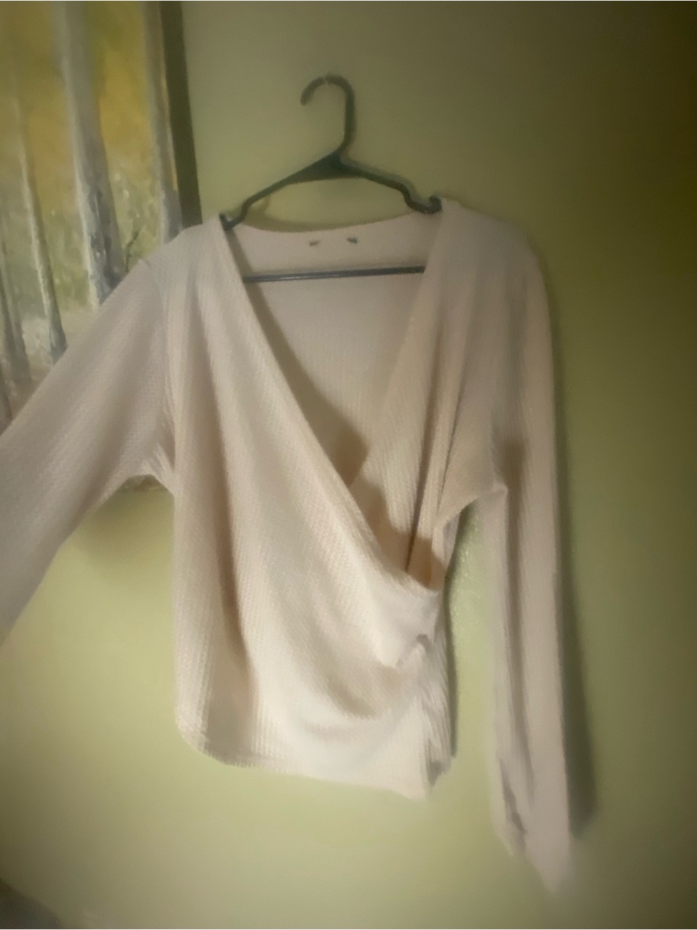 Women’s Wrap-Front Blouse in Light Cream